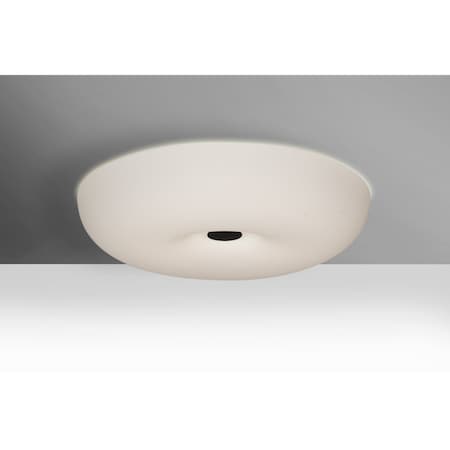 Besa Lighting Nimbus 16 Ceiling, Opal Matte, Black, 1x34W LED NIMBUS1607C-LED-BK